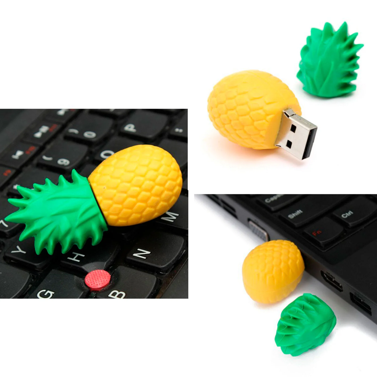 Флешка Резиновая Ананас Pineapple Q146 желтый 128 Гб - фото 8