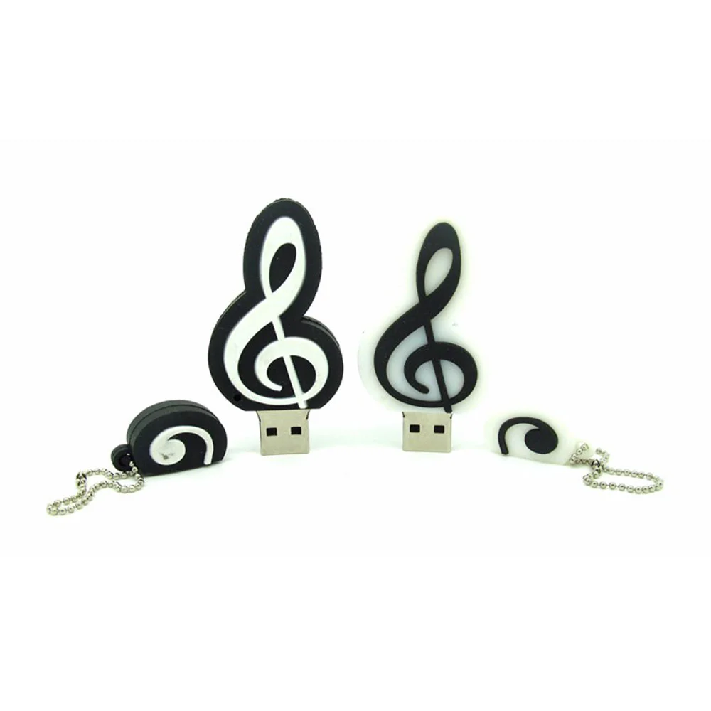 Флешка Резиновая Скрипичный Ключ Treble Clef Q151 черный 2 Гб Белый - фото 6