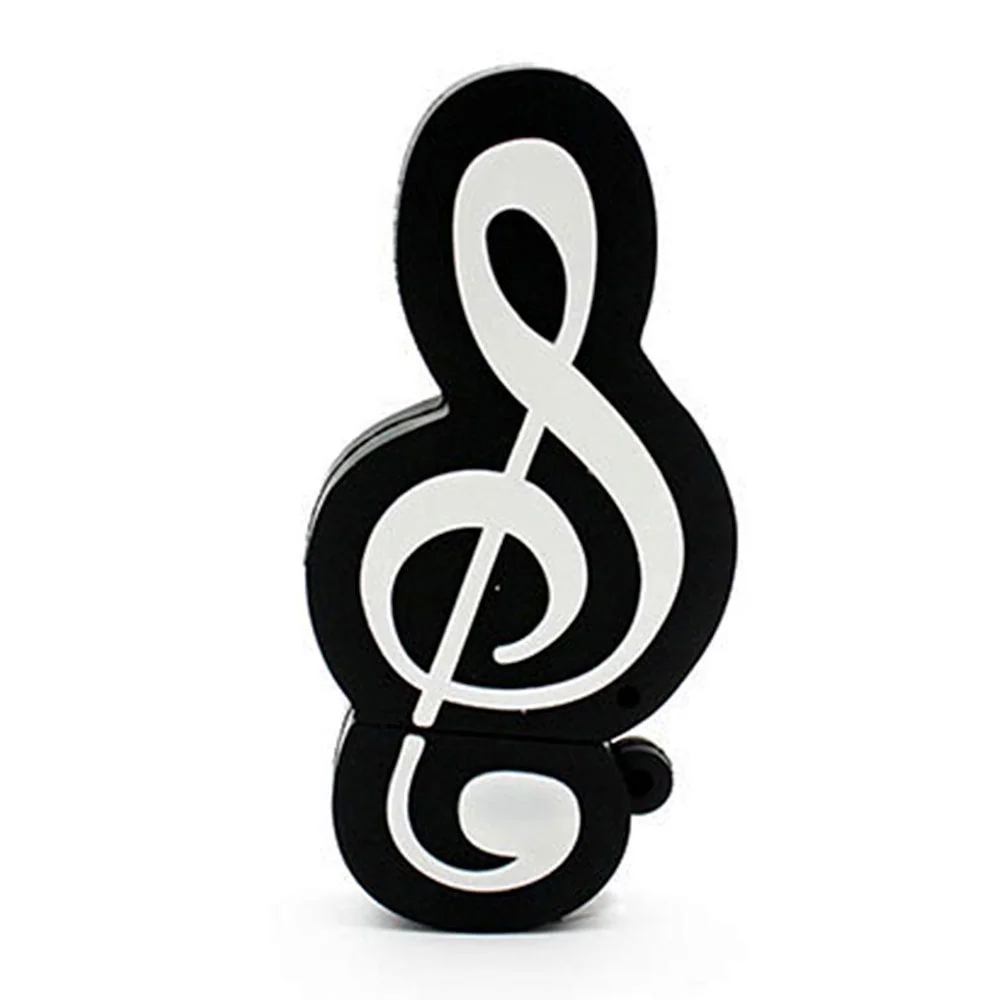 Флешка Резиновая Скрипичный Ключ Treble Clef Q151 черный 1 Гб Белый - фото 7