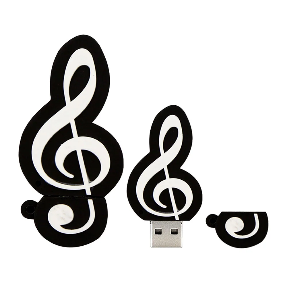 Флешка Резиновая Скрипичный Ключ "Treble Clef" Q151 черный 128 Гб Белый - фото 5
