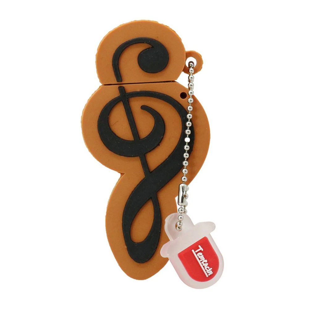 Флешка Резиновая Скрипичный Ключ Treble Clef Q151 оранжево-черный 64 Гб - фото 6