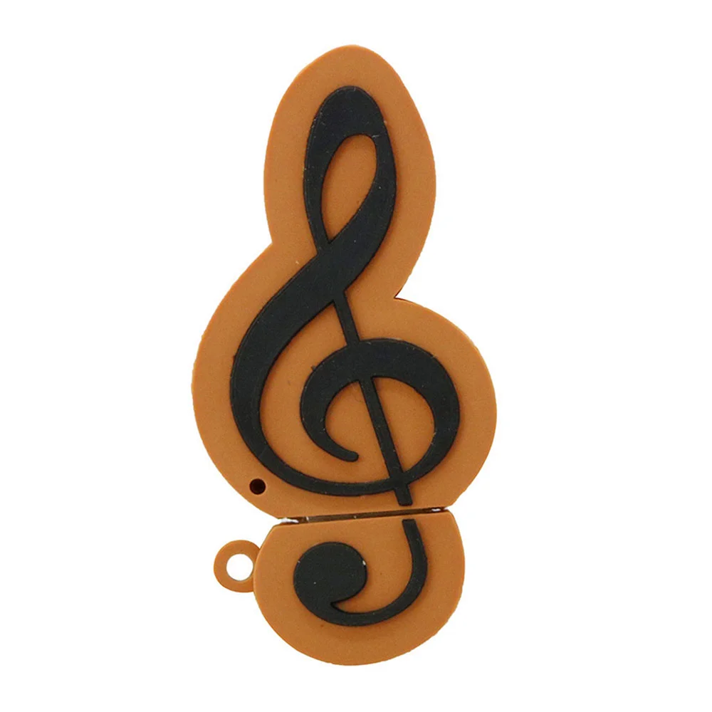 Флешка Резиновая Скрипичный Ключ Treble Clef Q151 оранжево-черный 32 Гб - фото 4