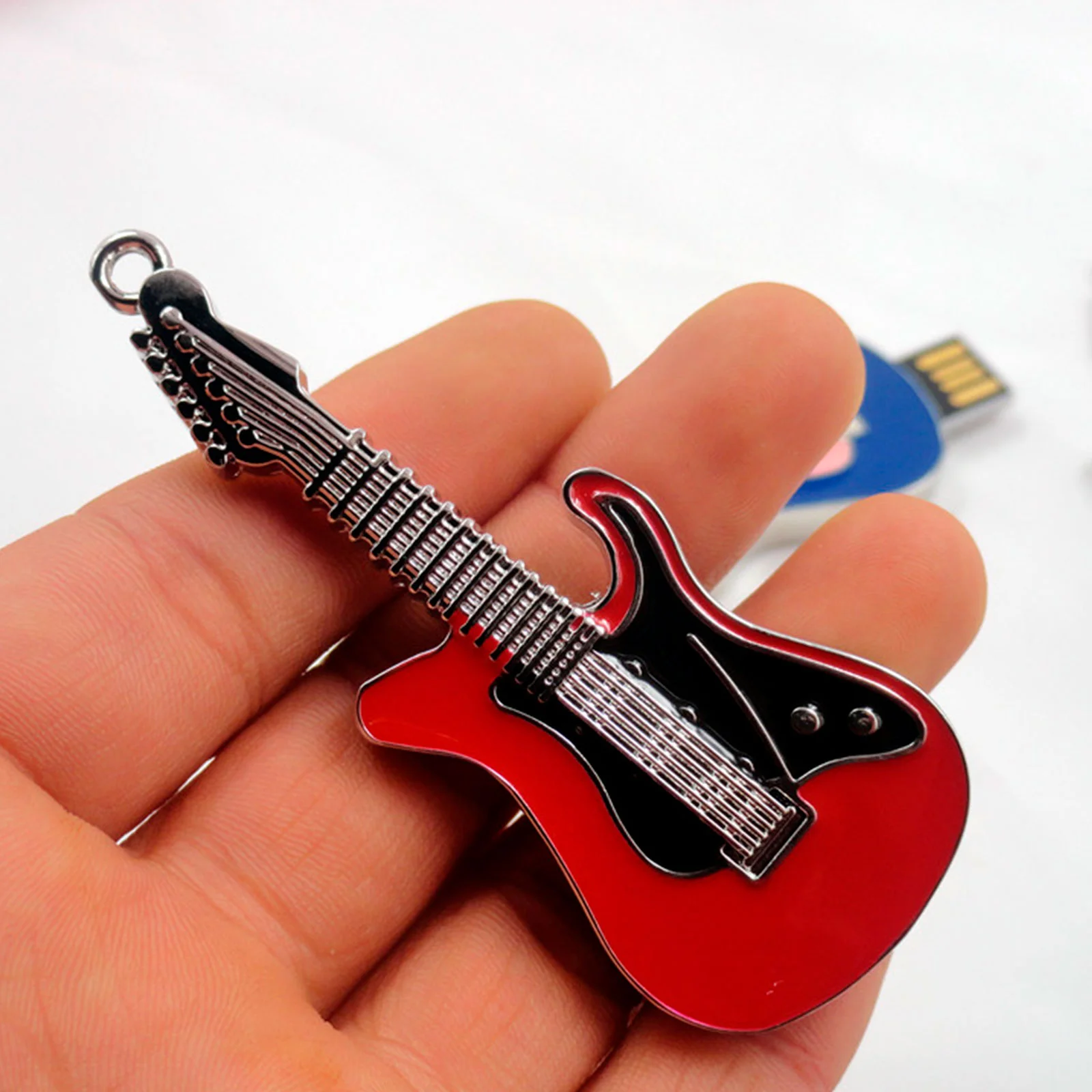 Флешка Металлическая Гитара Guitar R153 красный 32 Гб - фото 6