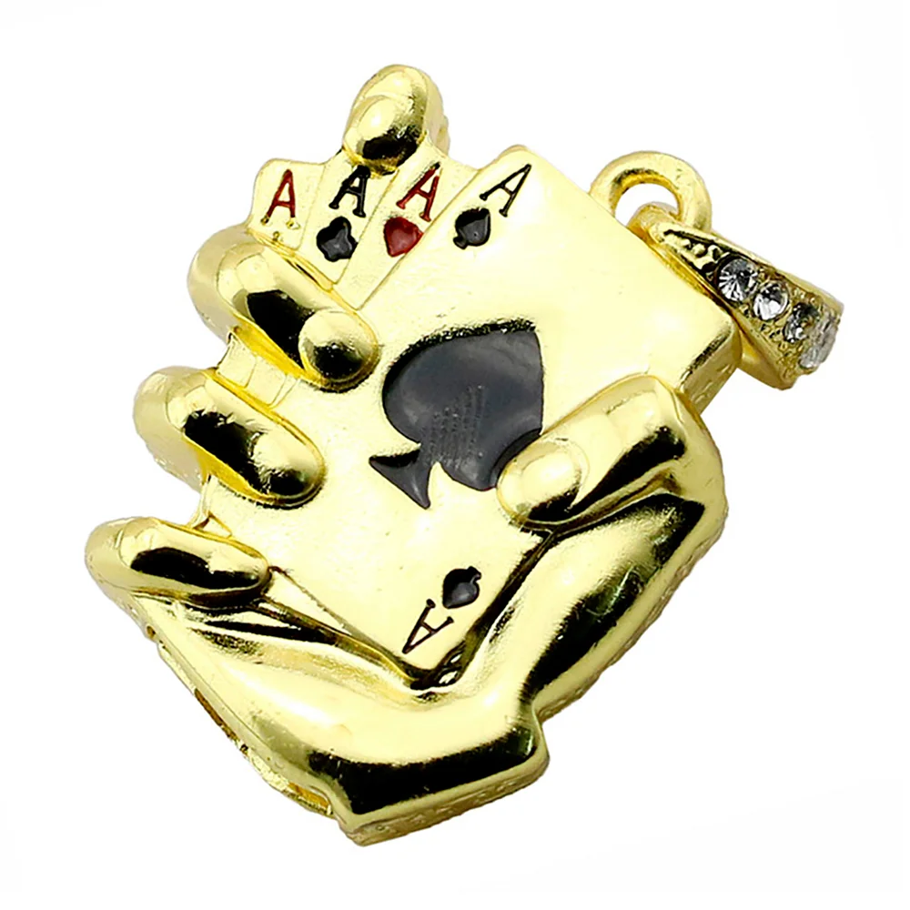 Флешка Металлическая Тузовое Каре Square Aces R155 золотой 1 Гб - фото 4
