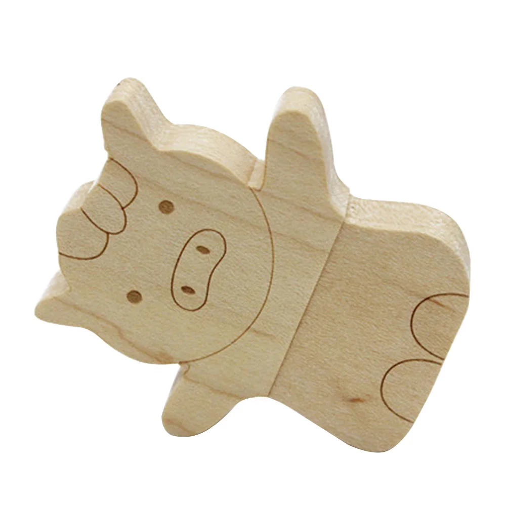 Флешка Деревянная Свинка Вуди Woody Pig F157 бежевый 4 Гб - фото 6