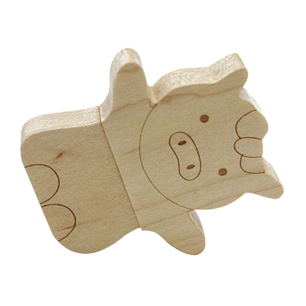 Флешка Деревянная Свинка Вуди Woody Pig F157 бежевый 8 Гб - фото 4