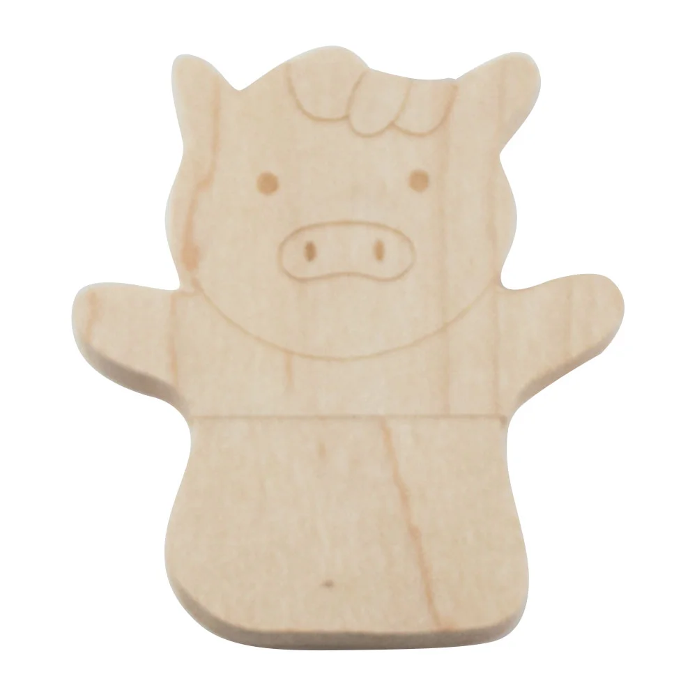 Флешка Деревянная Свинка Вуди Woody Pig F157 бежевый 128 Гб - фото 7