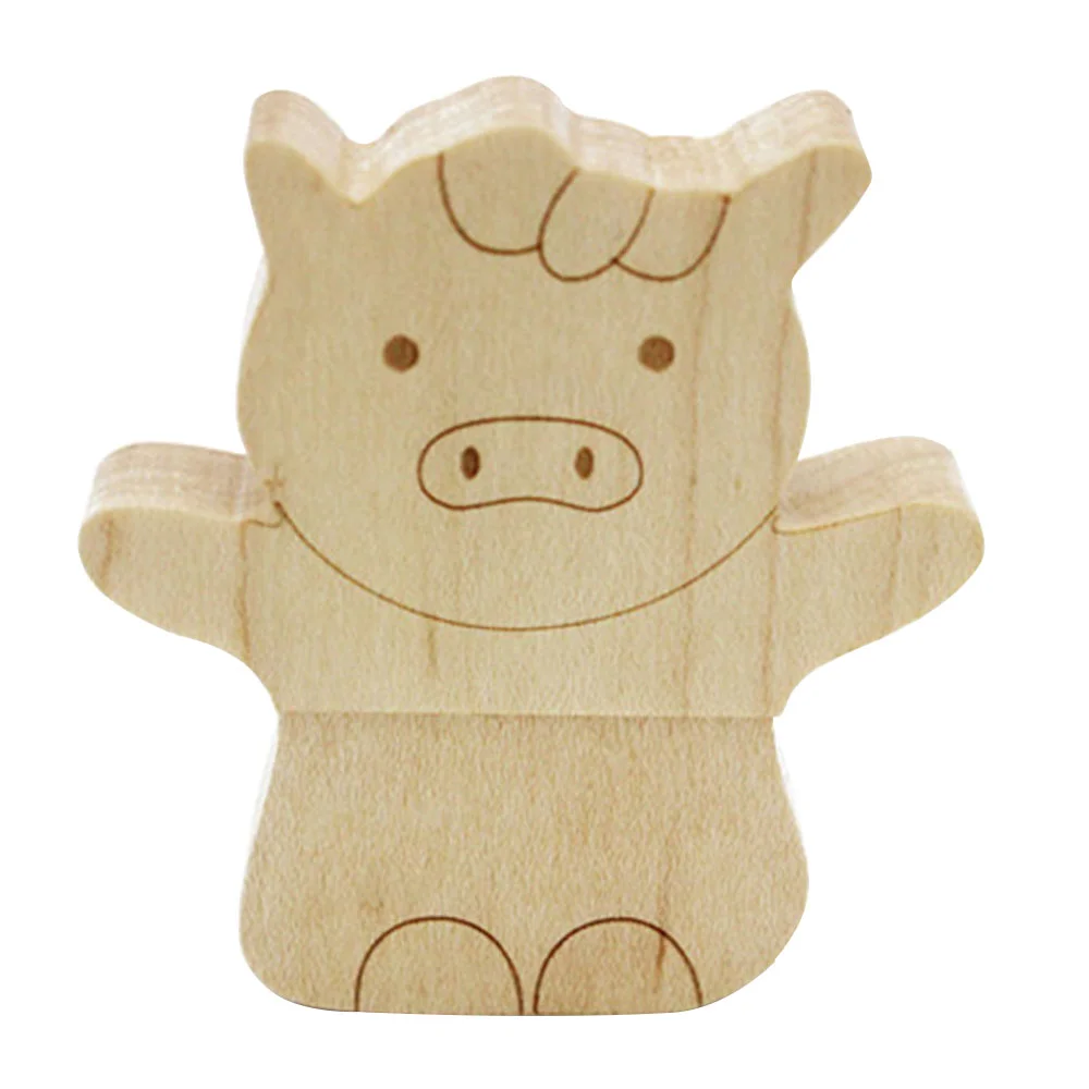 Флешка Деревянная Свинка Вуди Woody Pig F157 бежевый 512 Гб - фото 1