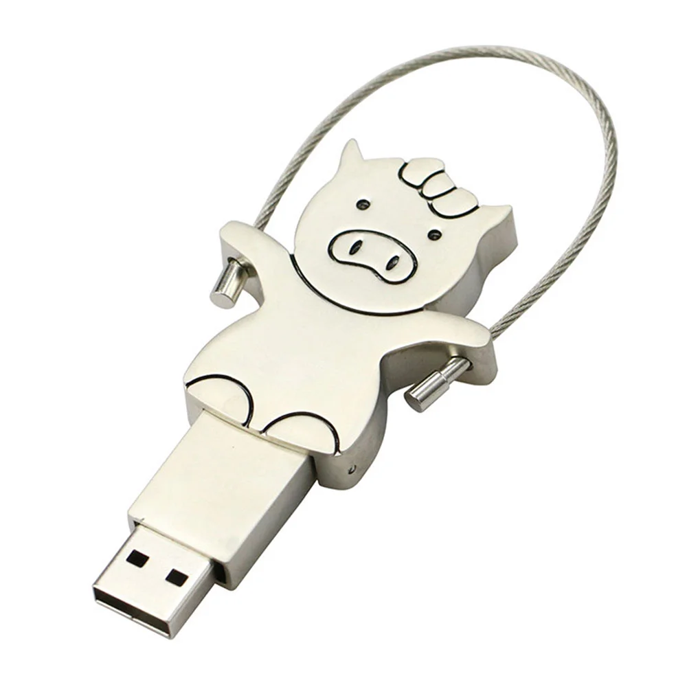 Флешка Металлическая Свинка Вуди Woody Pig R158 девочка серебряная 64 Гб - фото 2