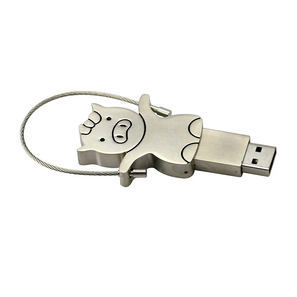 Флешка Металлическая Свинка Вуди Woody Pig R158 девочка серебряная 1 Гб - фото 6