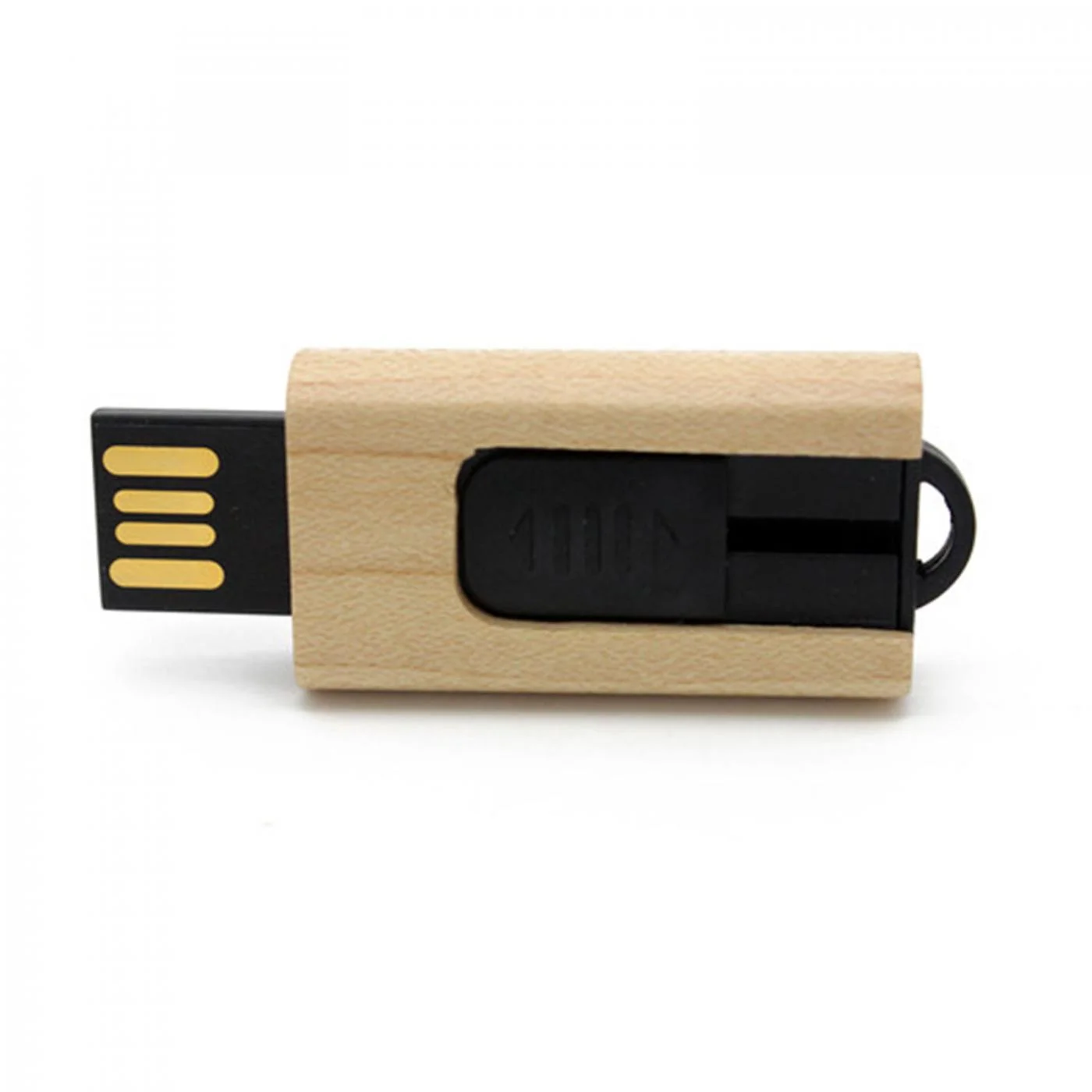 Флешка Деревянная Мини Стик Mini Stick F159 бежевая 16 Гб - фото 3