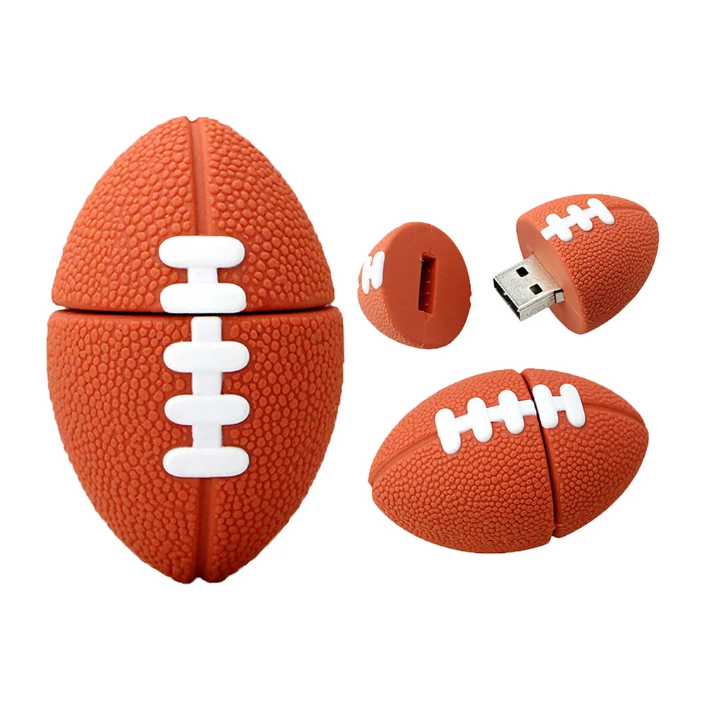 Флешка Резиновая Мяч Регби Rugby Ball Q164 оранжевый 256 Гб - фото 9
