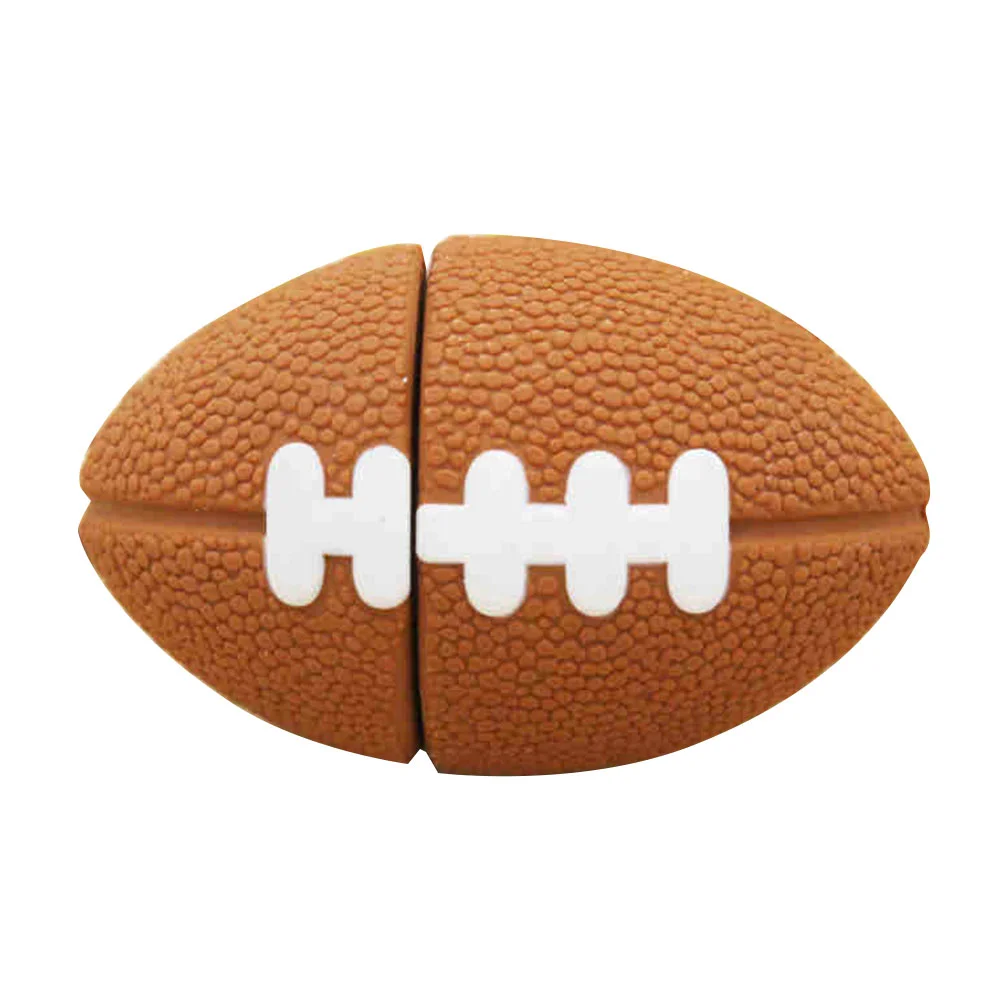 Флешка Резиновая Мяч Регби \Rugby Ball\ Q164 коричневый 1 Гб - фото 3