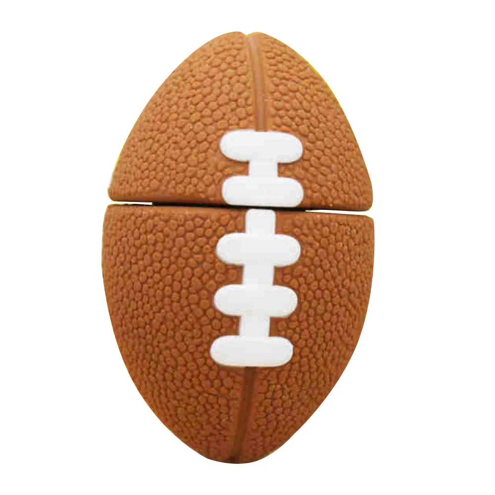 Флешка Резиновая Мяч Регби \Rugby Ball\ Q164 коричневый 1 Гб - фото 4
