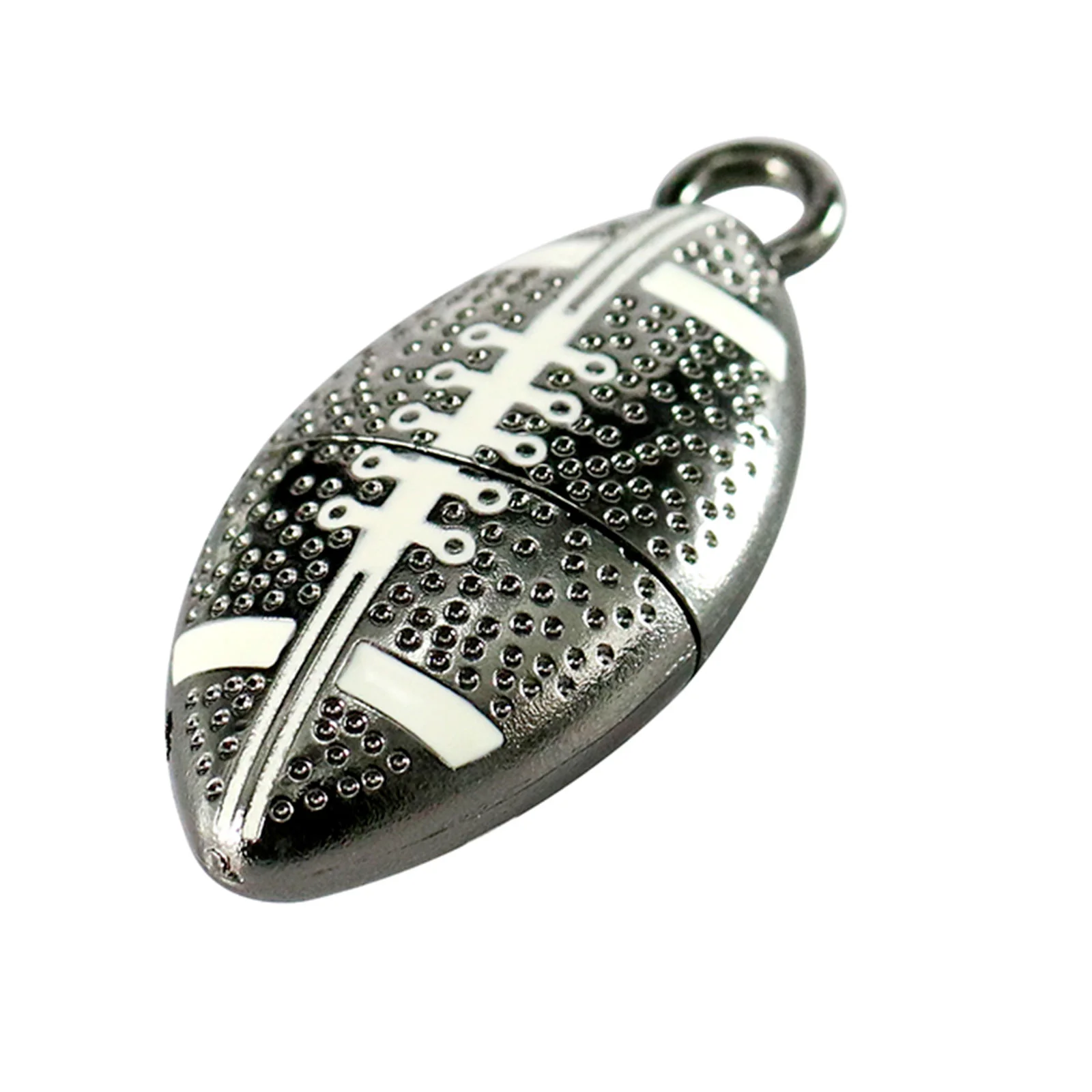 Флешка Металлическая Мяч Регби Rugby Ball R166 черный 4 Гб - фото 5