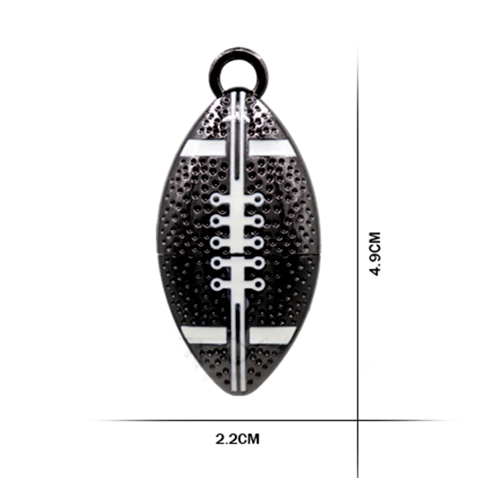 Флешка Металлическая Мяч Регби Rugby Ball R166 черный 256 Гб - фото 3