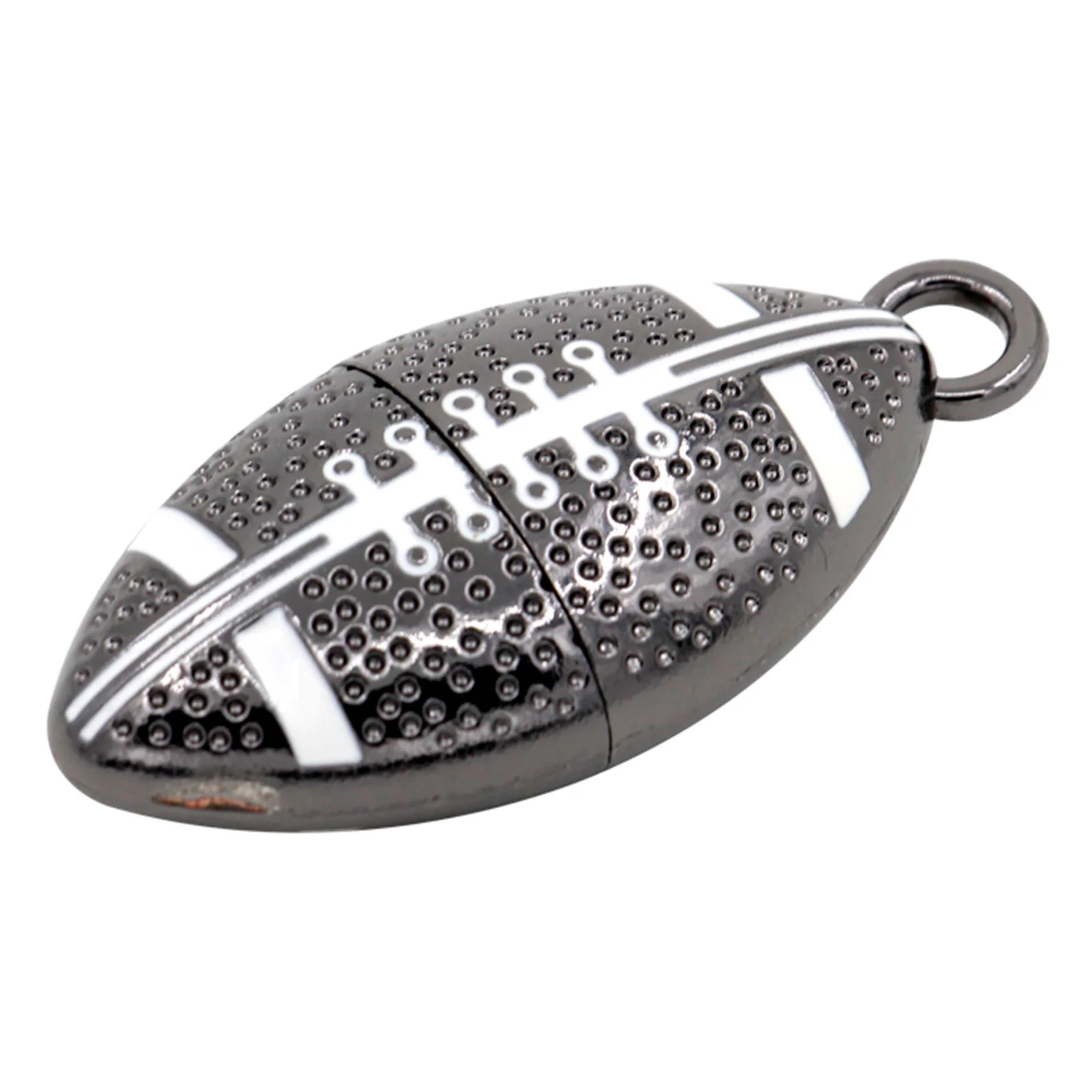 Флешка Металлическая Мяч Регби Rugby Ball R166 черный 512 Гб - фото 4