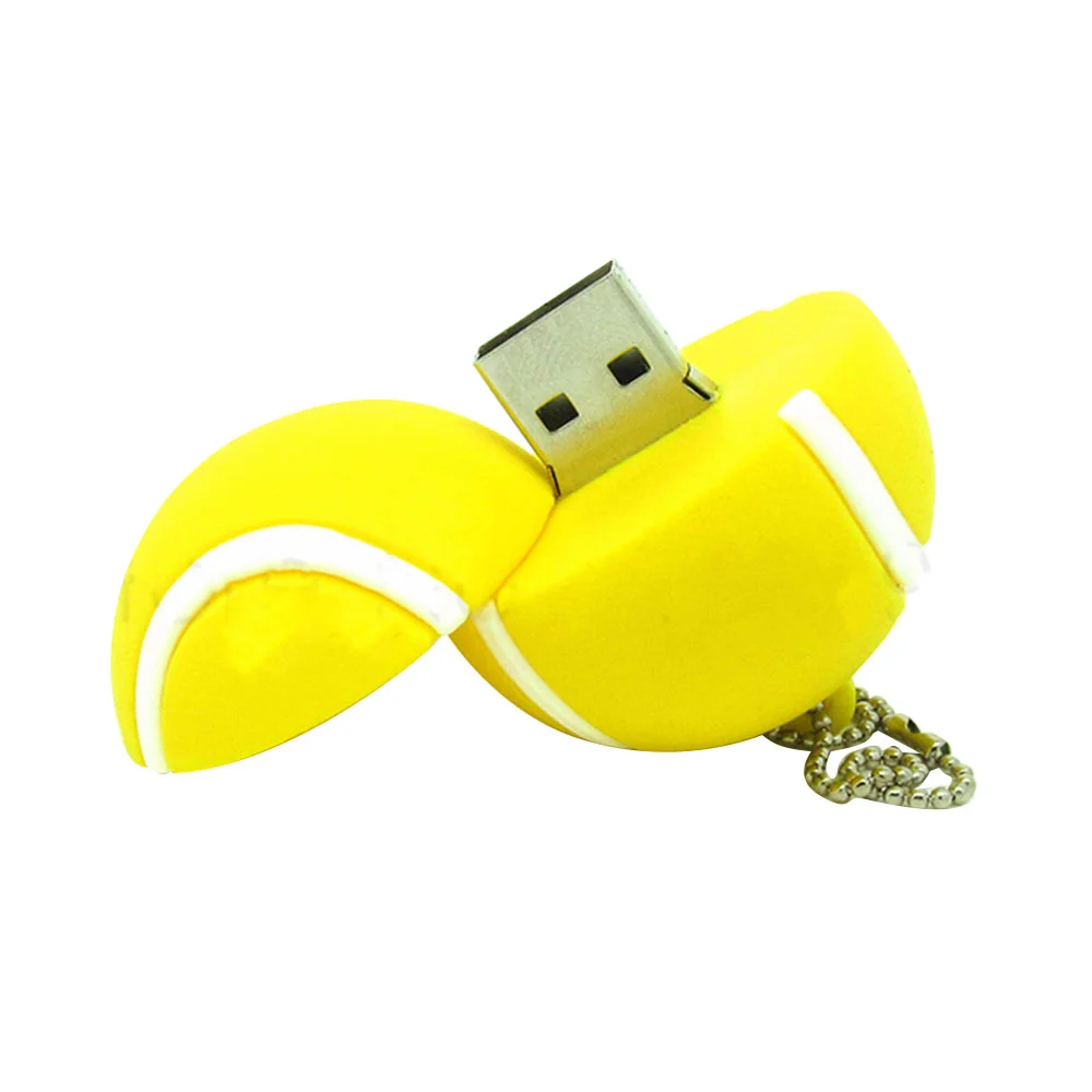 Флешка Резиновая Теннисный Мяч Tennis Ball Q167 желтый 512 Гб - фото 2