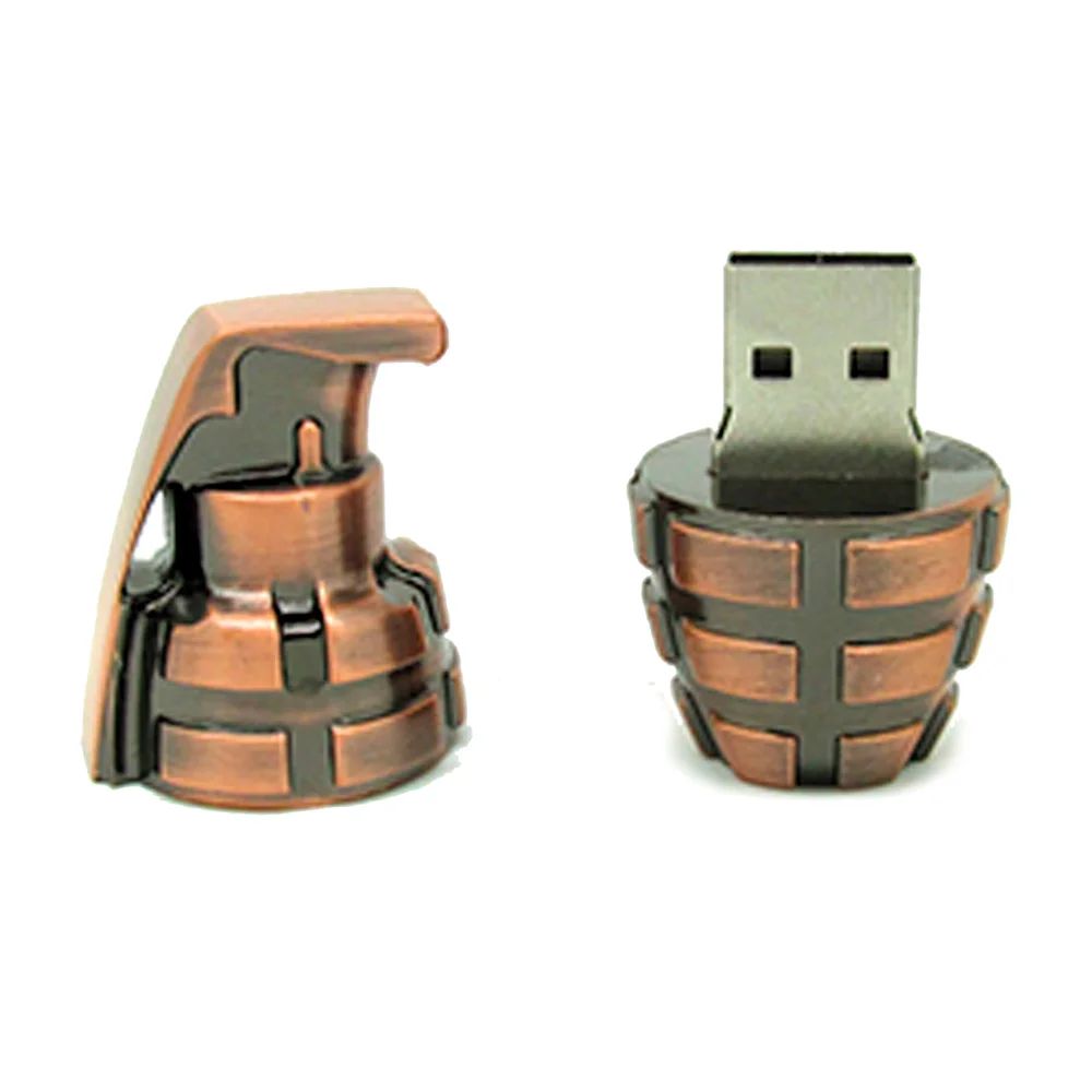 Флешка Металлическая Граната Grenade R168 бронзовый 64 Гб - фото 2