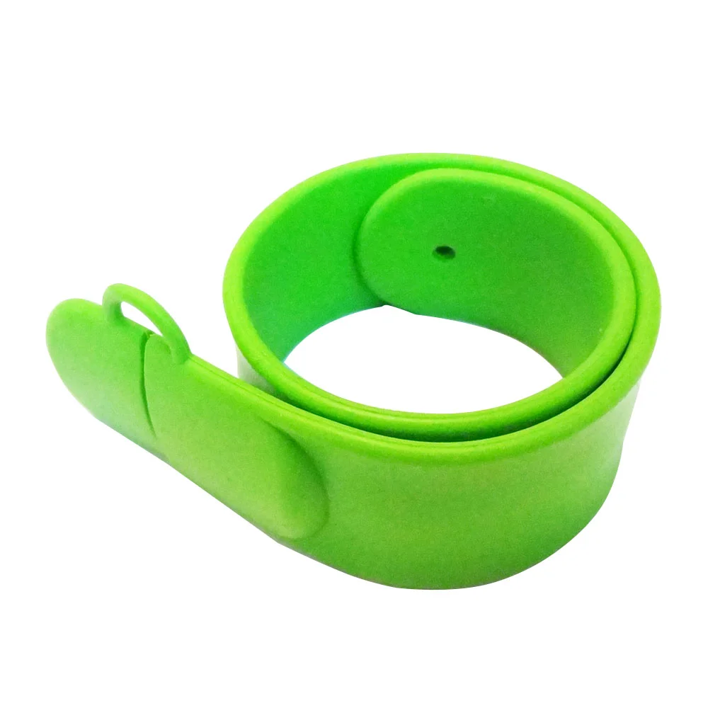 Флешка Силиконовый Браслет Слап \Bracelet Slap\ V169 зеленый 1 Гб - фото 2