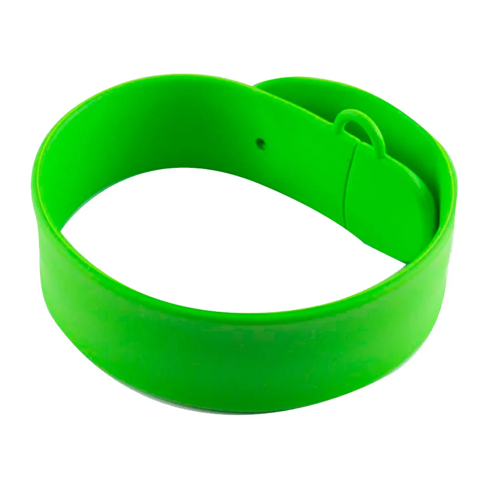 Флешка Силиконовый Браслет Слап \Bracelet Slap\ V169 зеленый 1 Гб - фото 3