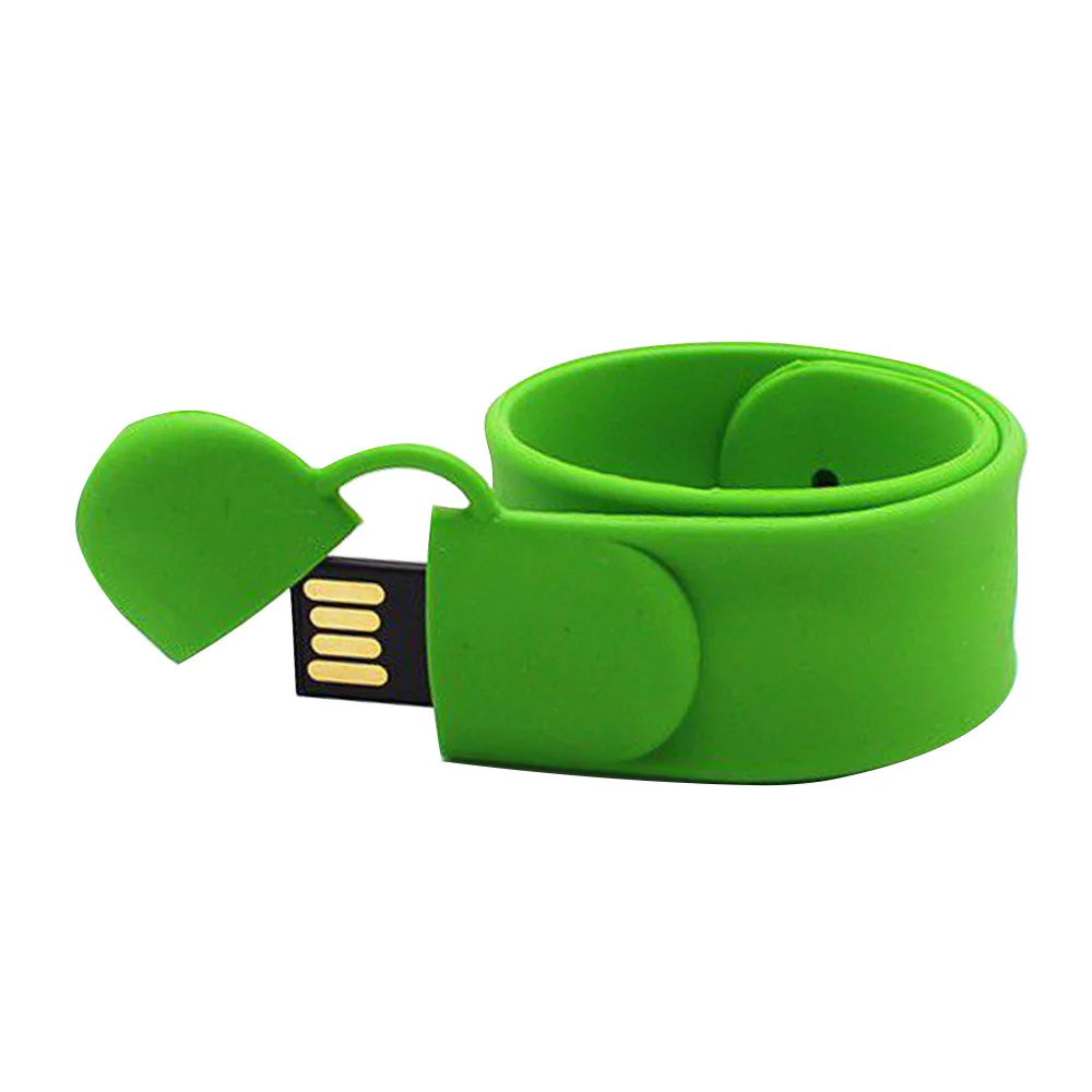 Флешка Силиконовый Браслет Слап \Bracelet Slap\ V169 зеленый 1 Гб - фото 4
