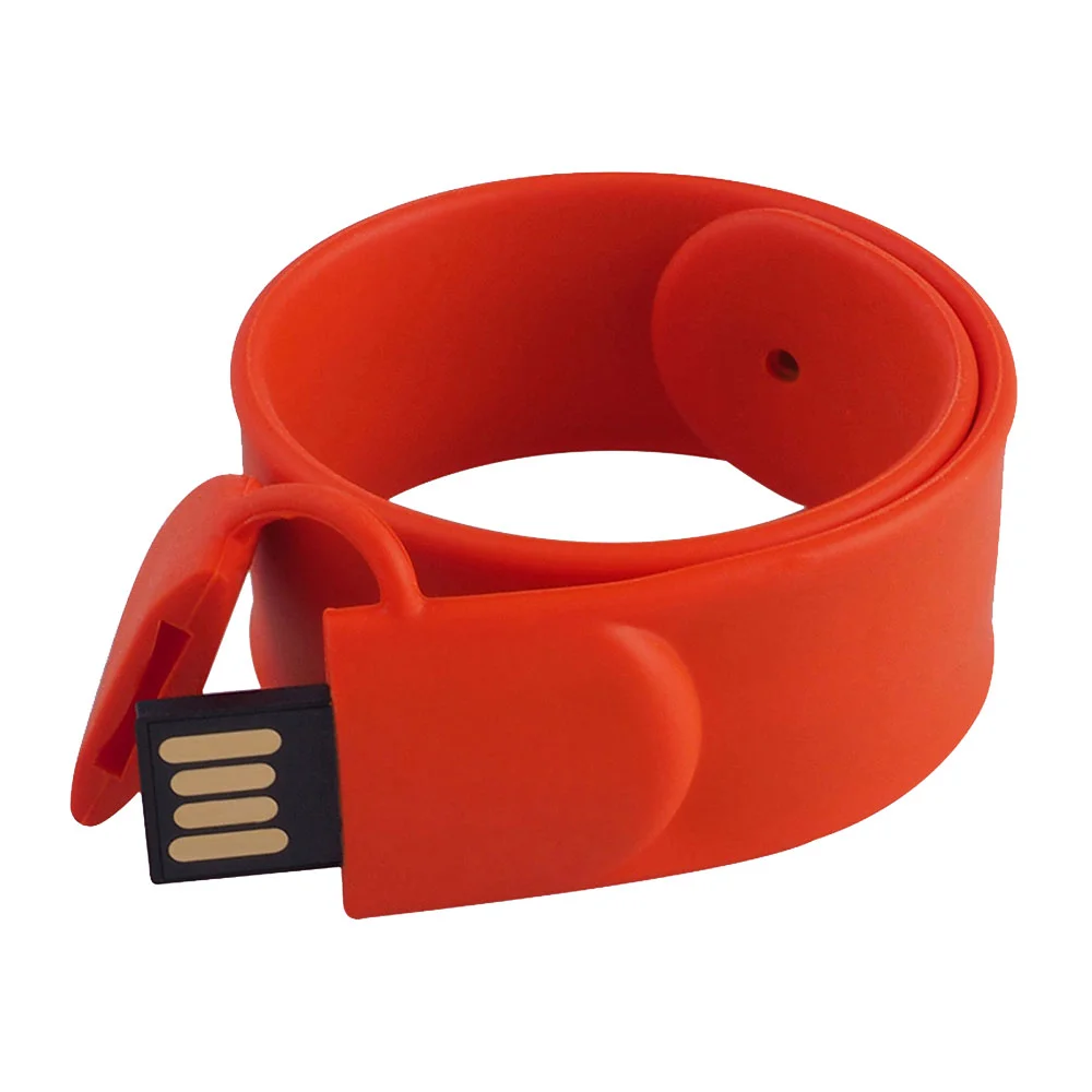 Флешка Силиконовый Браслет Слап "Bracelet Slap" V169 красный 1 Гб - фото 2