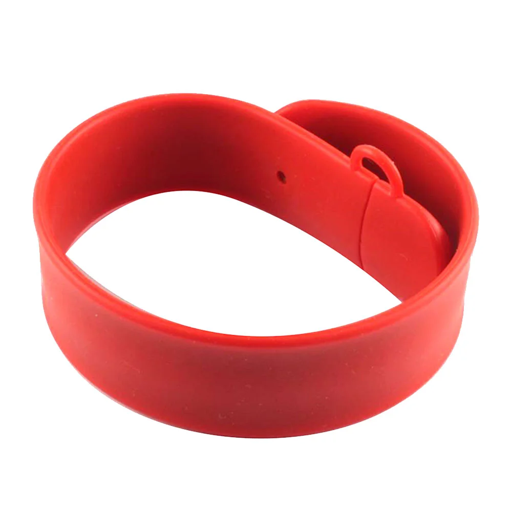 Флешка Силиконовый Браслет Слап "Bracelet Slap" V169 красный 1 Гб - фото 3