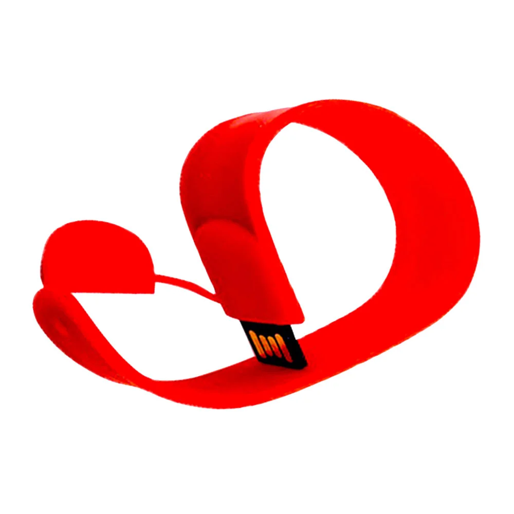 Флешка Силиконовый Браслет Слап "Bracelet Slap" V169 красный 1 Гб - фото 5