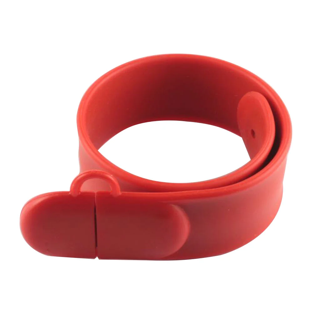 Флешка Силиконовый Браслет Слап Bracelet Slap V169 красный 512 Гб - фото 1