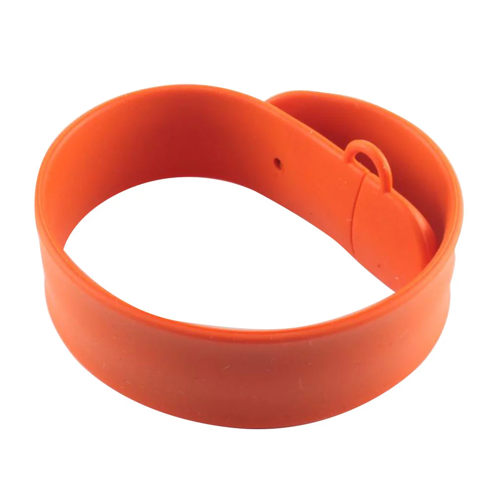Флешка Силиконовый Браслет Слап "Bracelet Slap" V169 оранжевый 1 Гб - фото 4