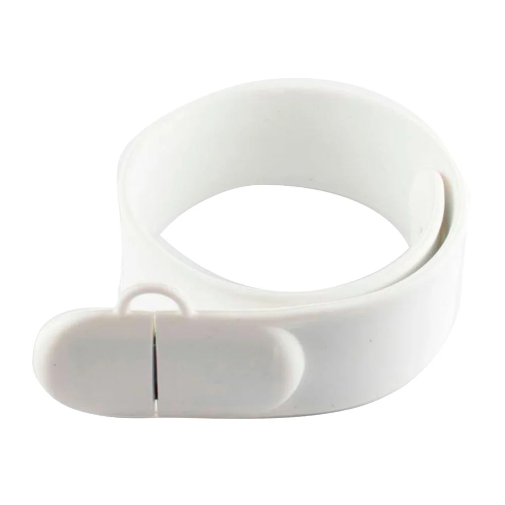 Флешка Силиконовый Браслет Слап Bracelet Slap V169 белый 2 Гб - фото 1