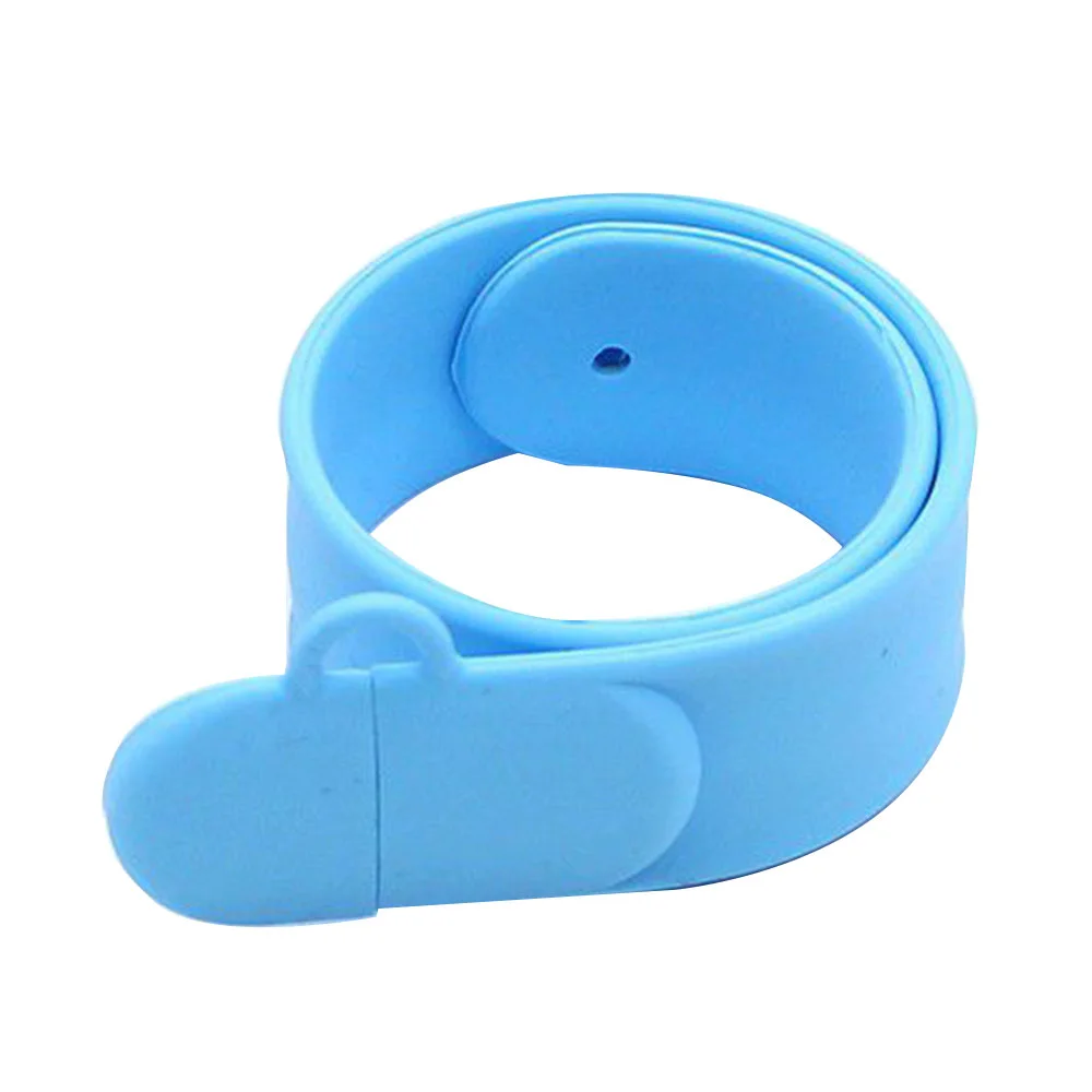 Флешка Силиконовый Браслет Слап Bracelet Slap V169 голубой 32 Гб - фото 1