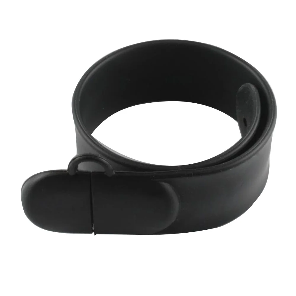 Флешка Силиконовый Браслет Слап Bracelet Slap V169 черный 32 Гб - фото 1