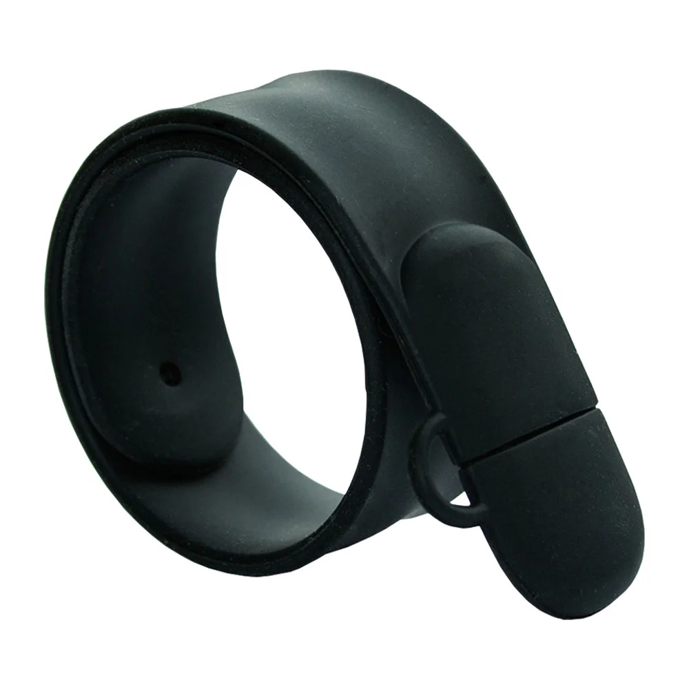 Флешка Силиконовый Браслет Слап Bracelet Slap V169 черный 32 Гб - фото 4