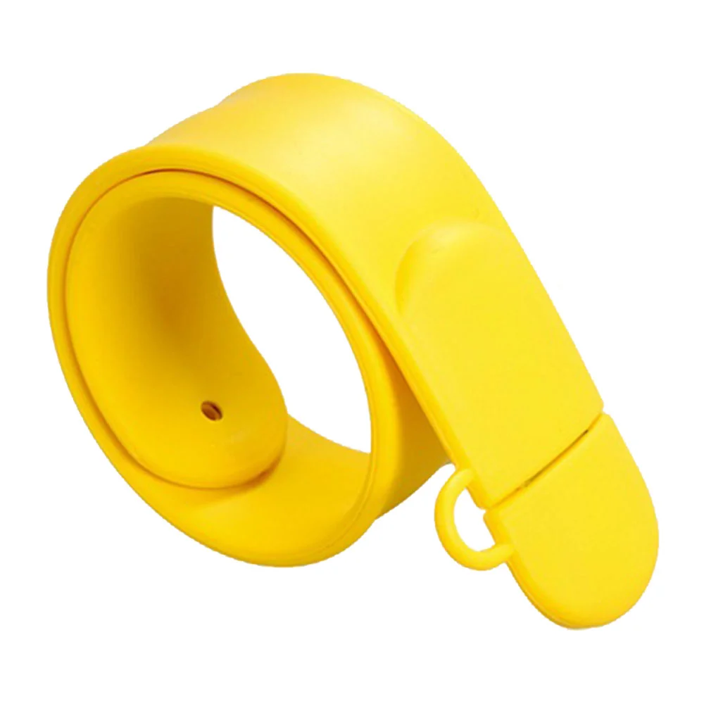 Флешка Силиконовый Браслет Слап Bracelet Slap V169 желтый 64 Гб - фото 3