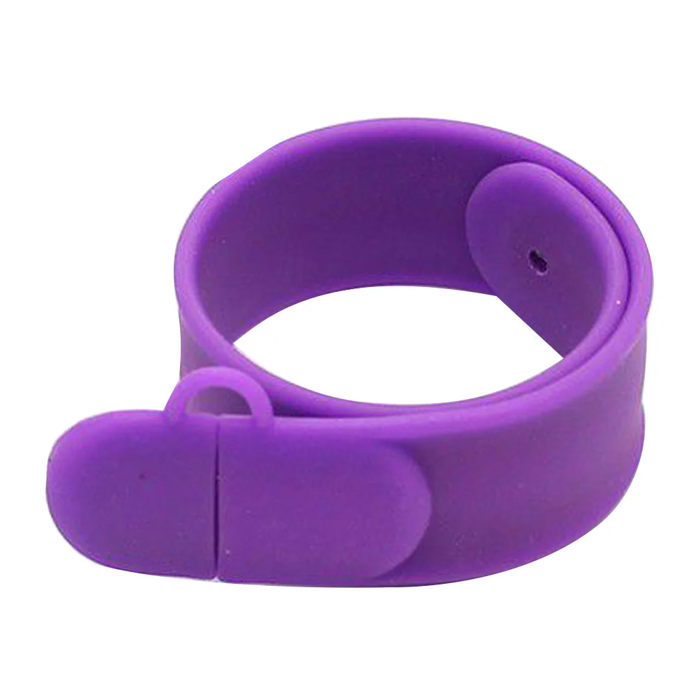 Флешка Силиконовый Браслет Слап Bracelet Slap V169 фиолетовый 128 Гб - фото 1