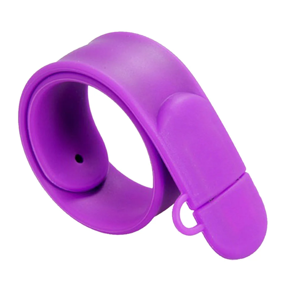 Флешка Силиконовый Браслет Слап Bracelet Slap V169 фиолетовый 128 Гб - фото 3