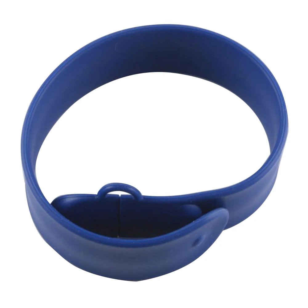 Флешка Силиконовый Браслет Слап \Bracelet Slap\ V169 синий 512 Мб - фото 3