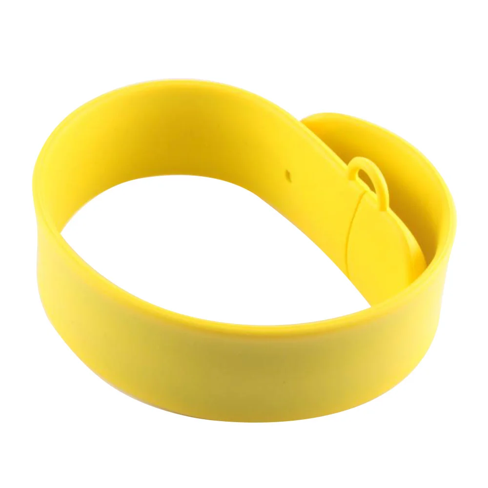 Флешка Силиконовый Браслет Слап Bracelet Slap V169 желтый 512 Мб - фото 4