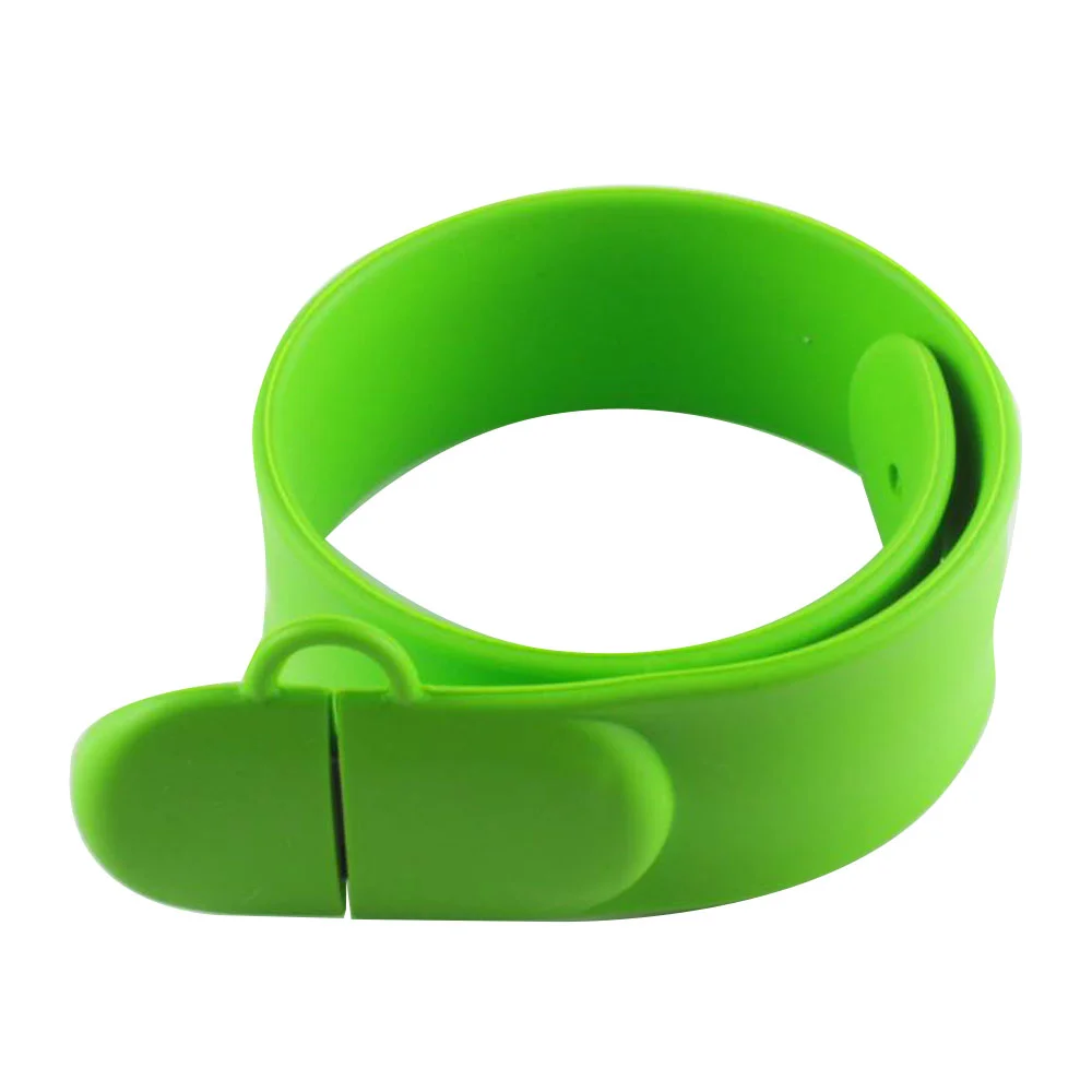 Флешка Силиконовый Браслет Слап Bracelet Slap V169 зеленый 2 ТБ - фото 1