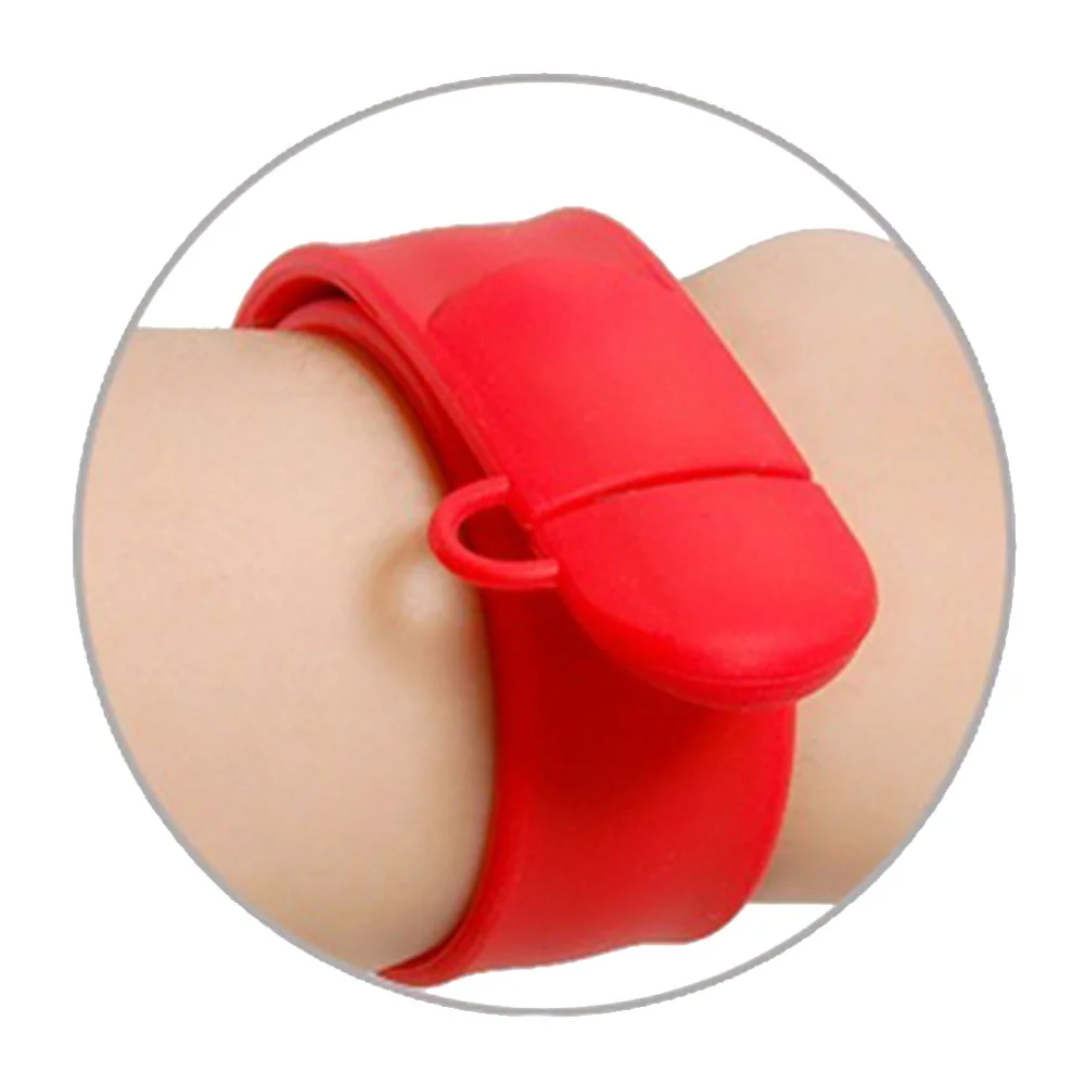 Флешка Силиконовый Браслет Слап Bracelet Slap V169 красный 256 Мб - фото 8
