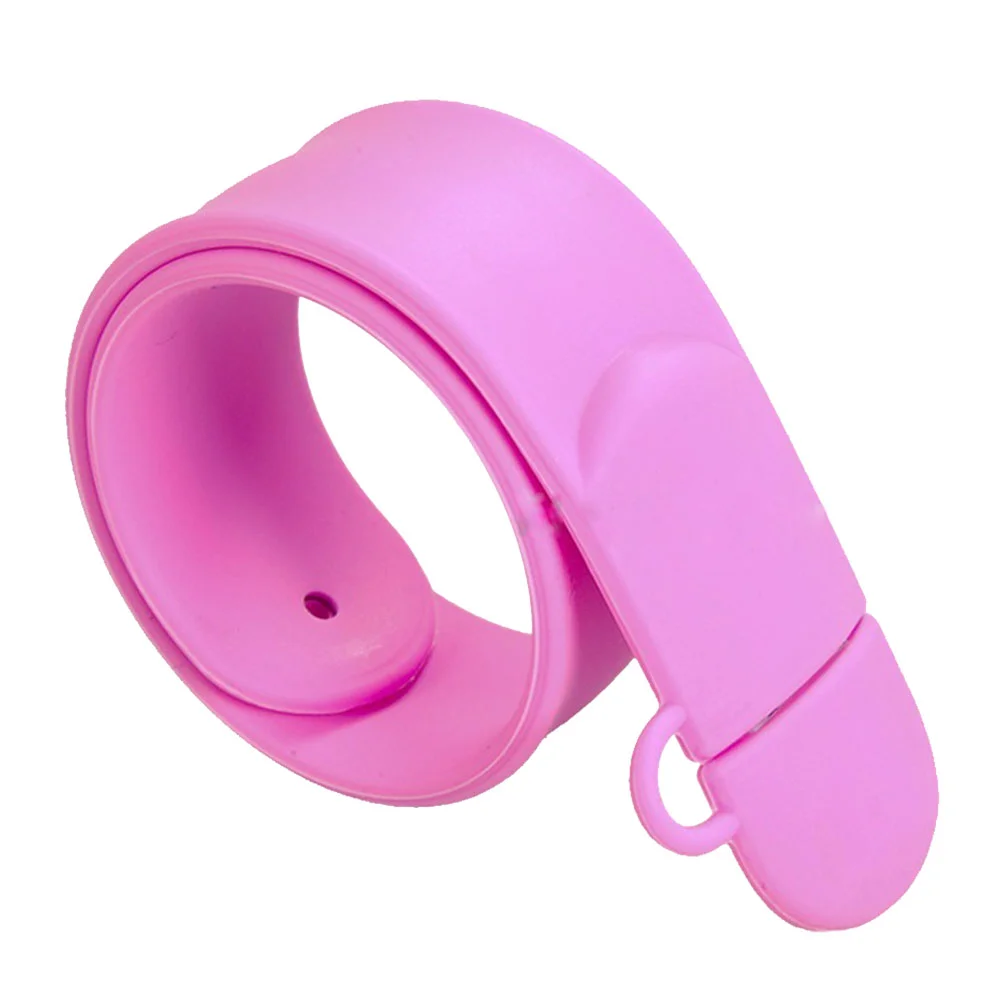 Флешка Силиконовый Браслет Слап Bracelet Slap V169 розовый 128 Мб - фото 3