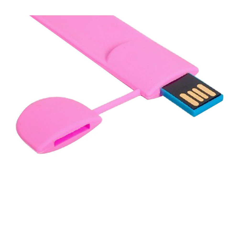 Флешка Силиконовый Браслет Слап Bracelet Slap V169 розовый 128 Мб - фото 6