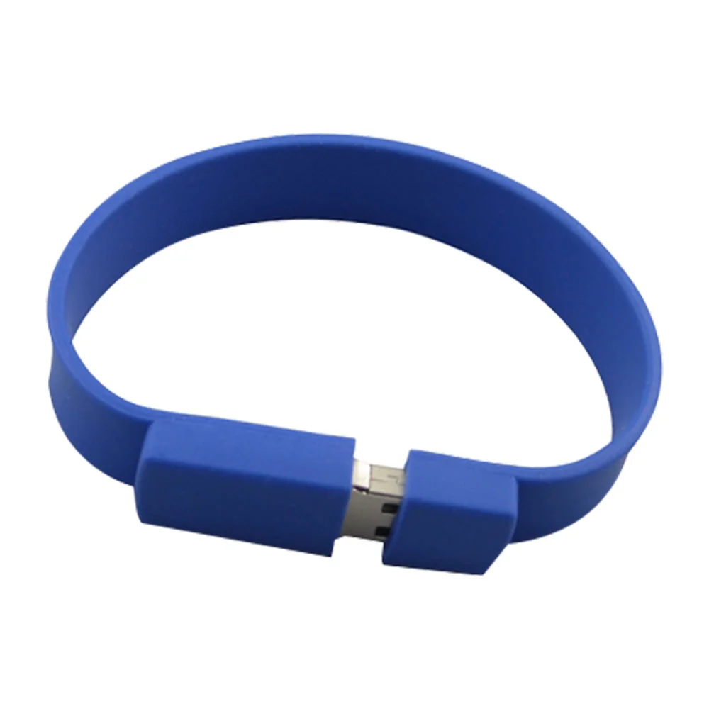 Флешка Силиконовый Браслет \Bracelet Splice\ V170 синий 1 Гб - фото 4