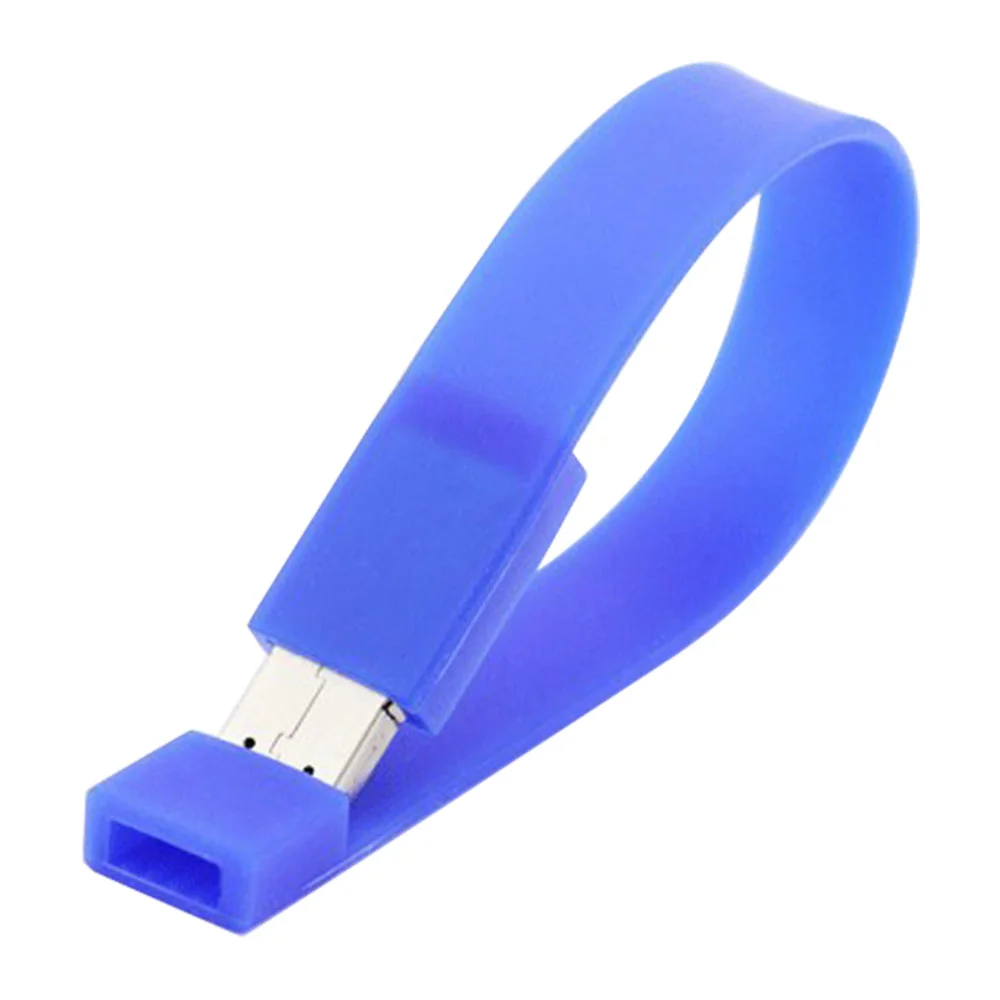 Флешка Силиконовый Браслет \Bracelet Splice\ V170 синий 1 Гб - фото 6