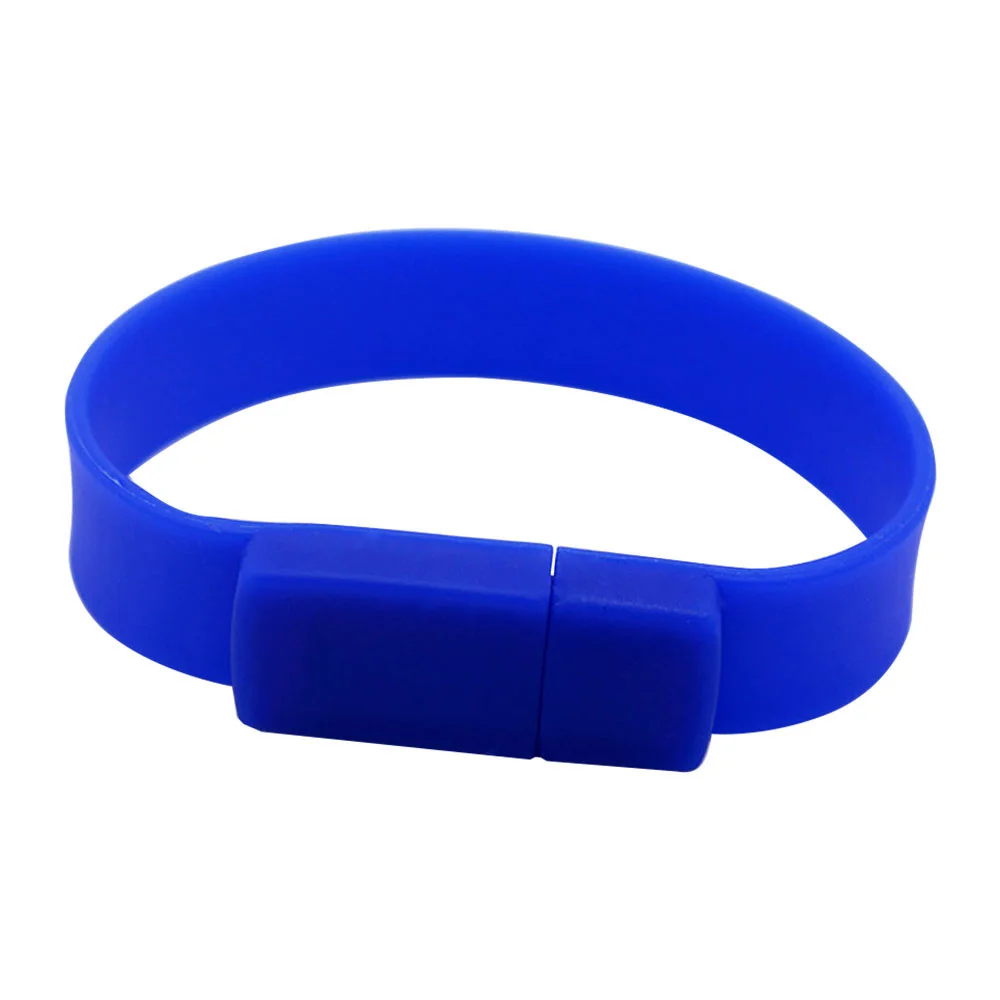 Флешка Силиконовый Браслет Bracelet Splice V170 синий 64 Гб - фото 1