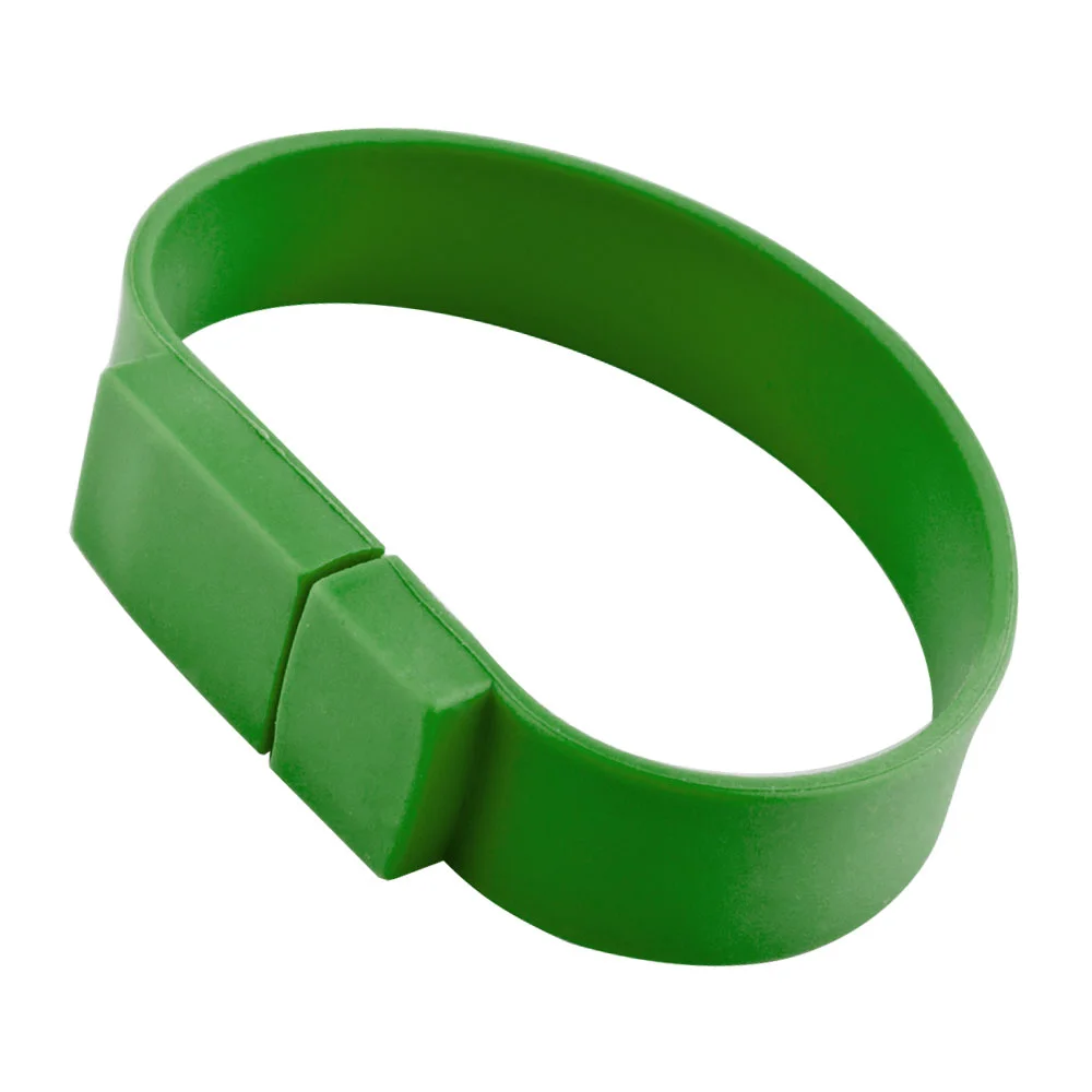 Флешка Силиконовый Браслет \Bracelet Splice\ V170 зеленый 1 Гб - фото 2