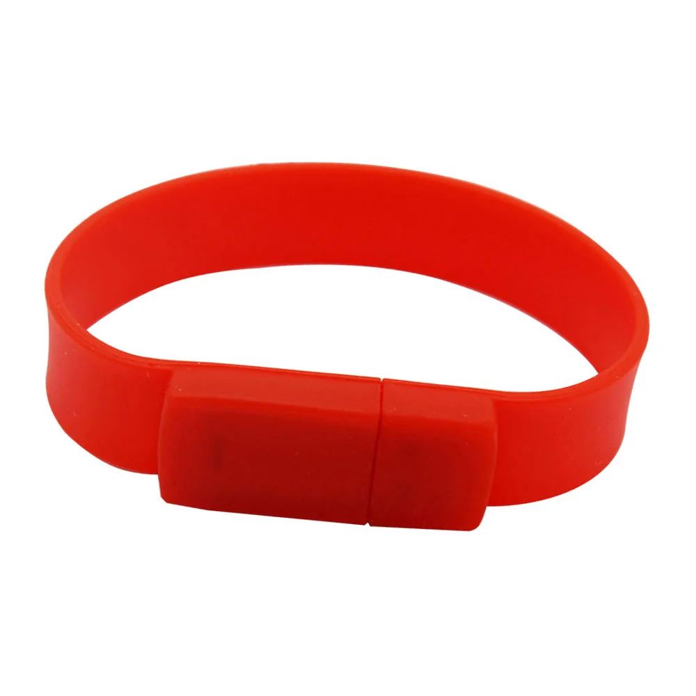 Флешка Силиконовый Браслет Bracelet Splice V170 красный 128 Гб - фото 1