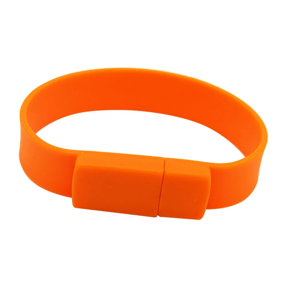 Флешка Силиконовый Браслет Bracelet Splice V170 оранжевый 16 Гб - фото 1